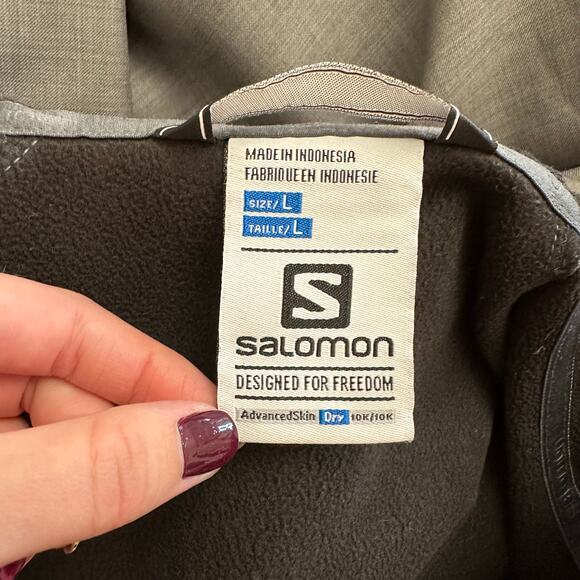 Salomon‎ Men’s L AdvancedSkin Dry 10K/10K Softshell Hooded Jacket Gray Red - Picture 3 of 11